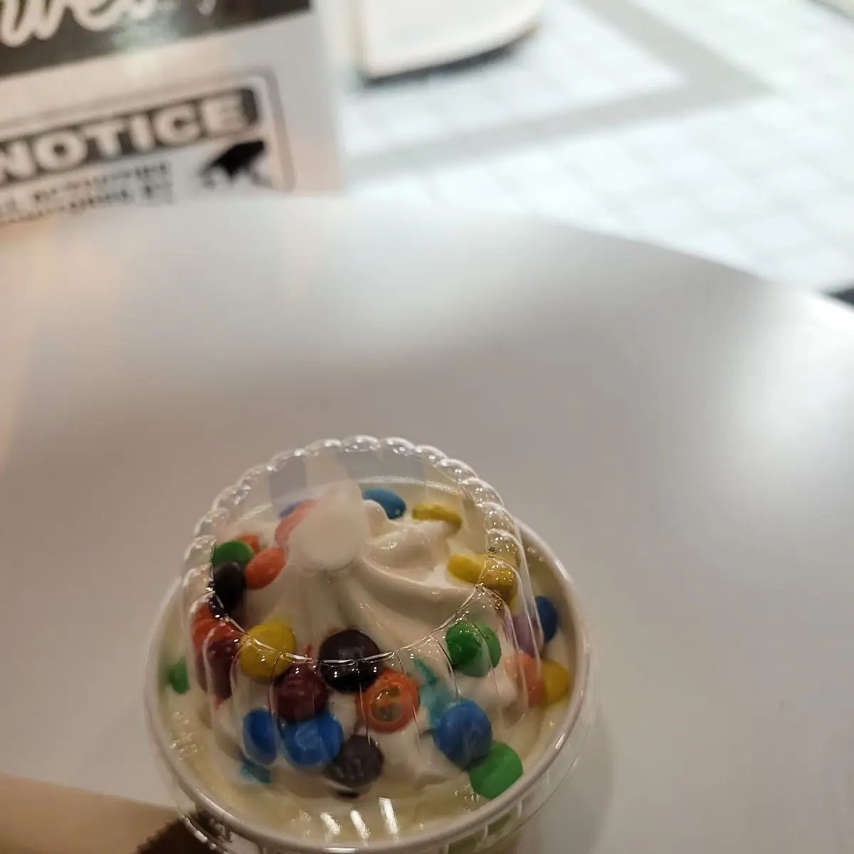 Vanilla Soft Ice Cream with M&M