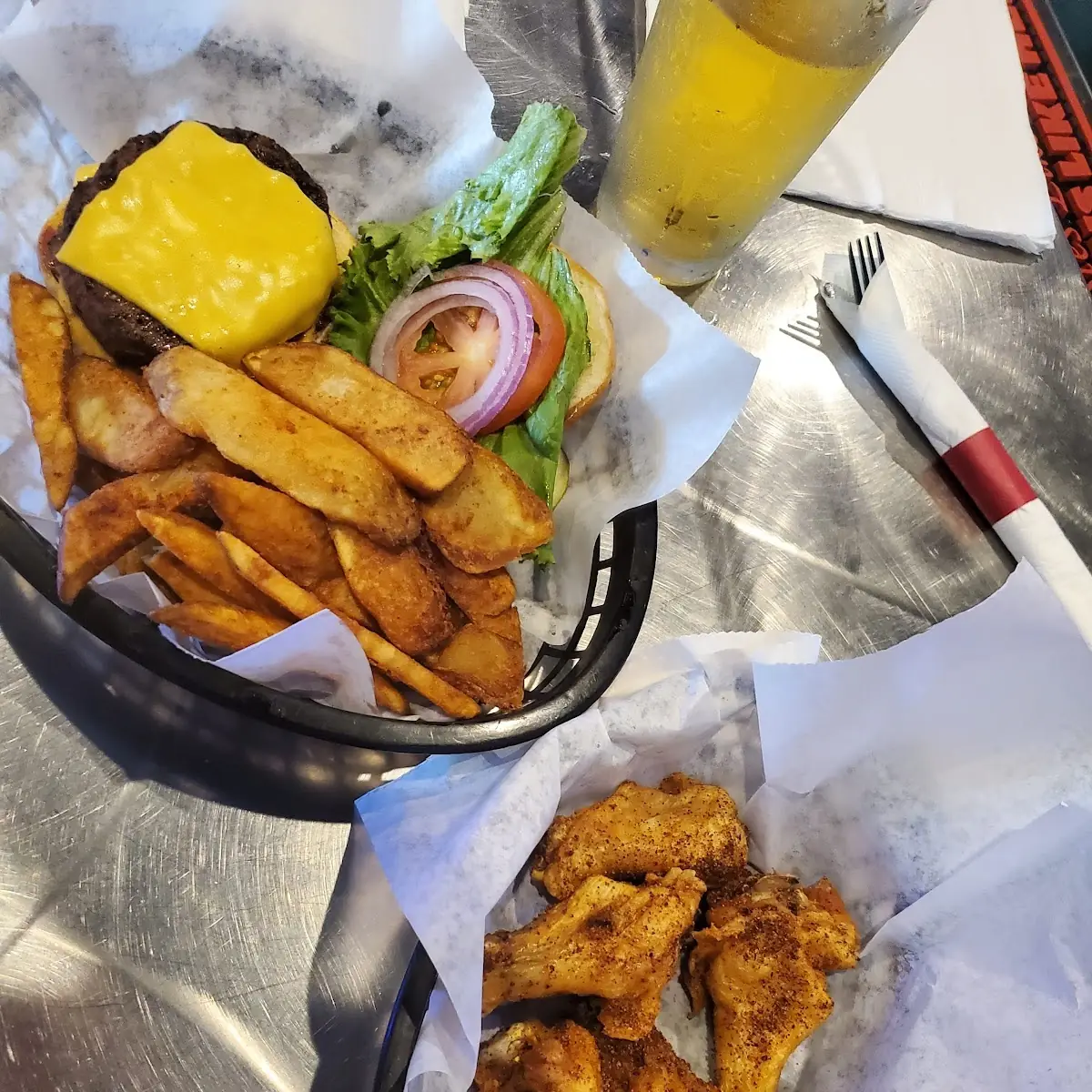 Cheeseburger and Wings with Dry Rub