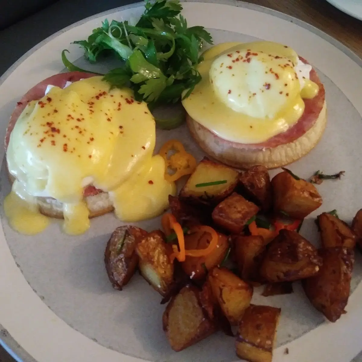 Eggs Benedict with Ham Instead of Salmon
