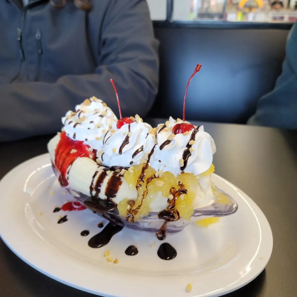 Banana Split with Whipped Cream