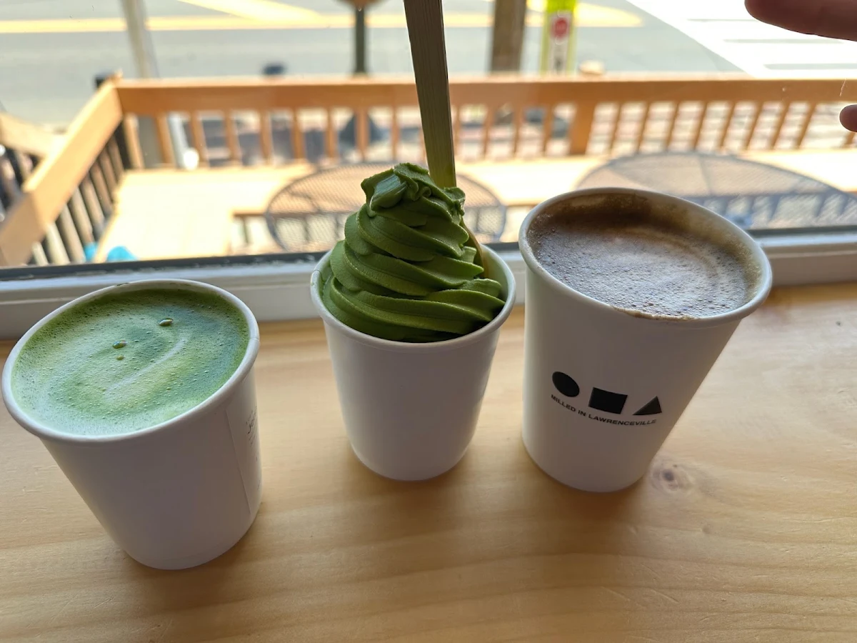 Iced Matcha Drink on Table