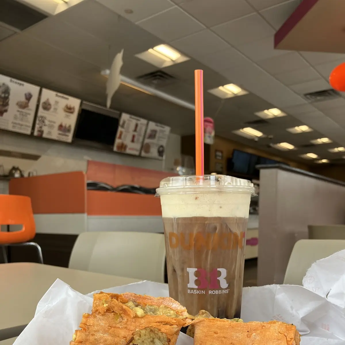 Chorizo & Egg Wrap w Hash Browns & Salted Caramel Cold Brew Coffee
