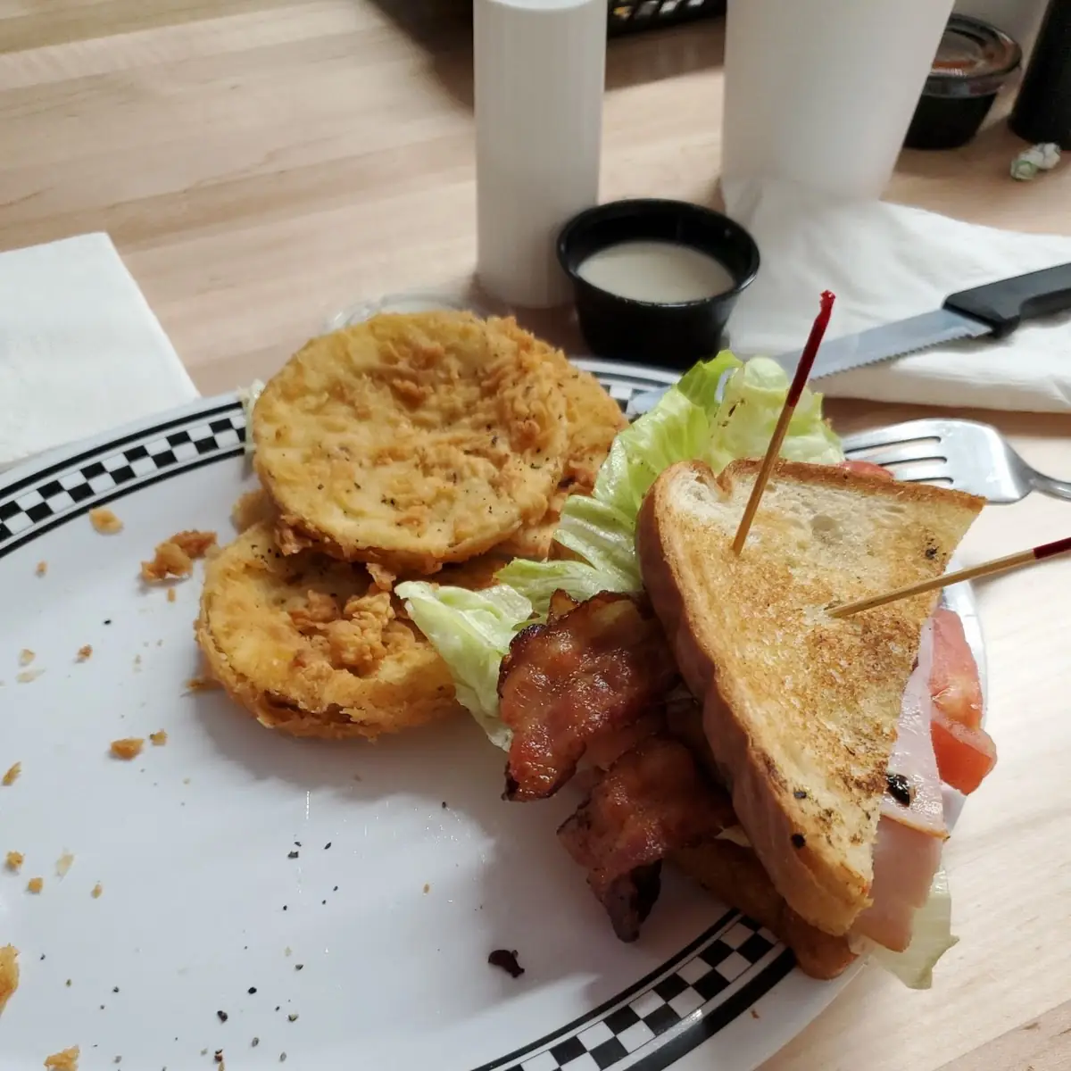 Club Sandwich with Fried Squash