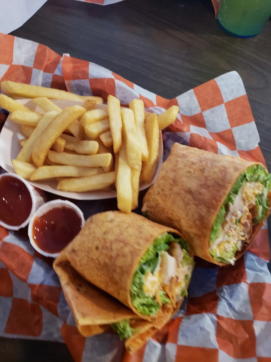 Chipotle Chicken Wrap and Fries