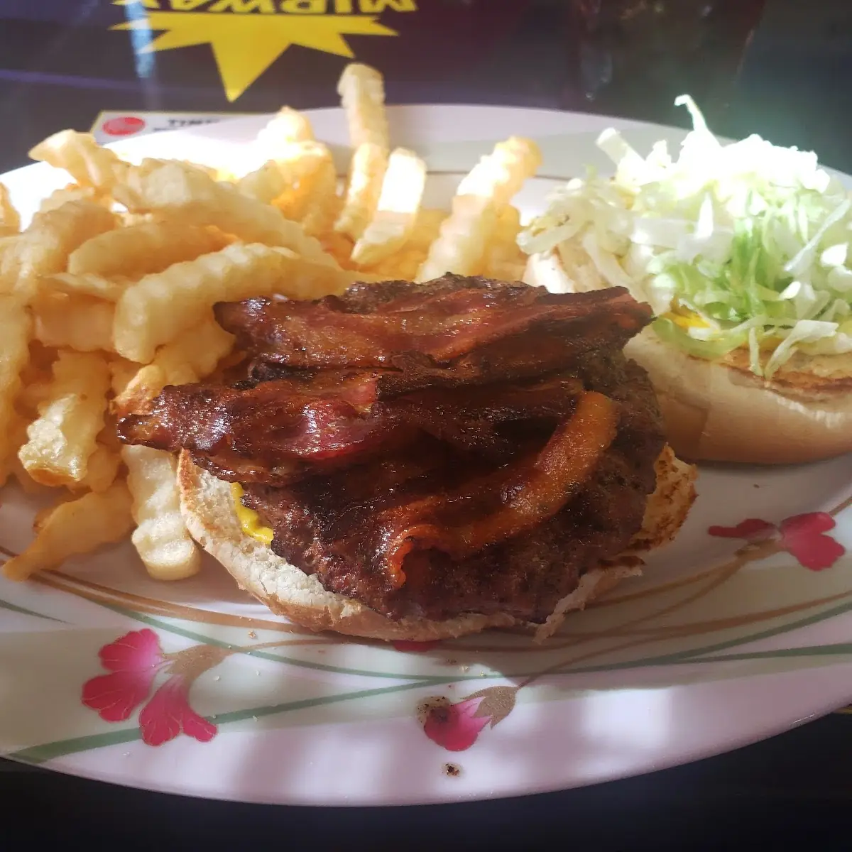 Bacon Cheeseburger and Fries