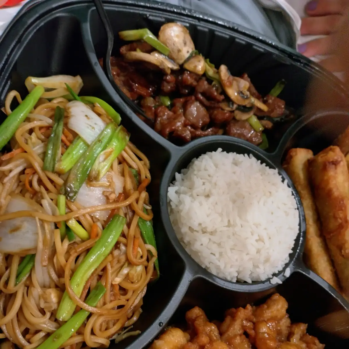 Combo Orange Chicken Mongolian Beef Egg Roll