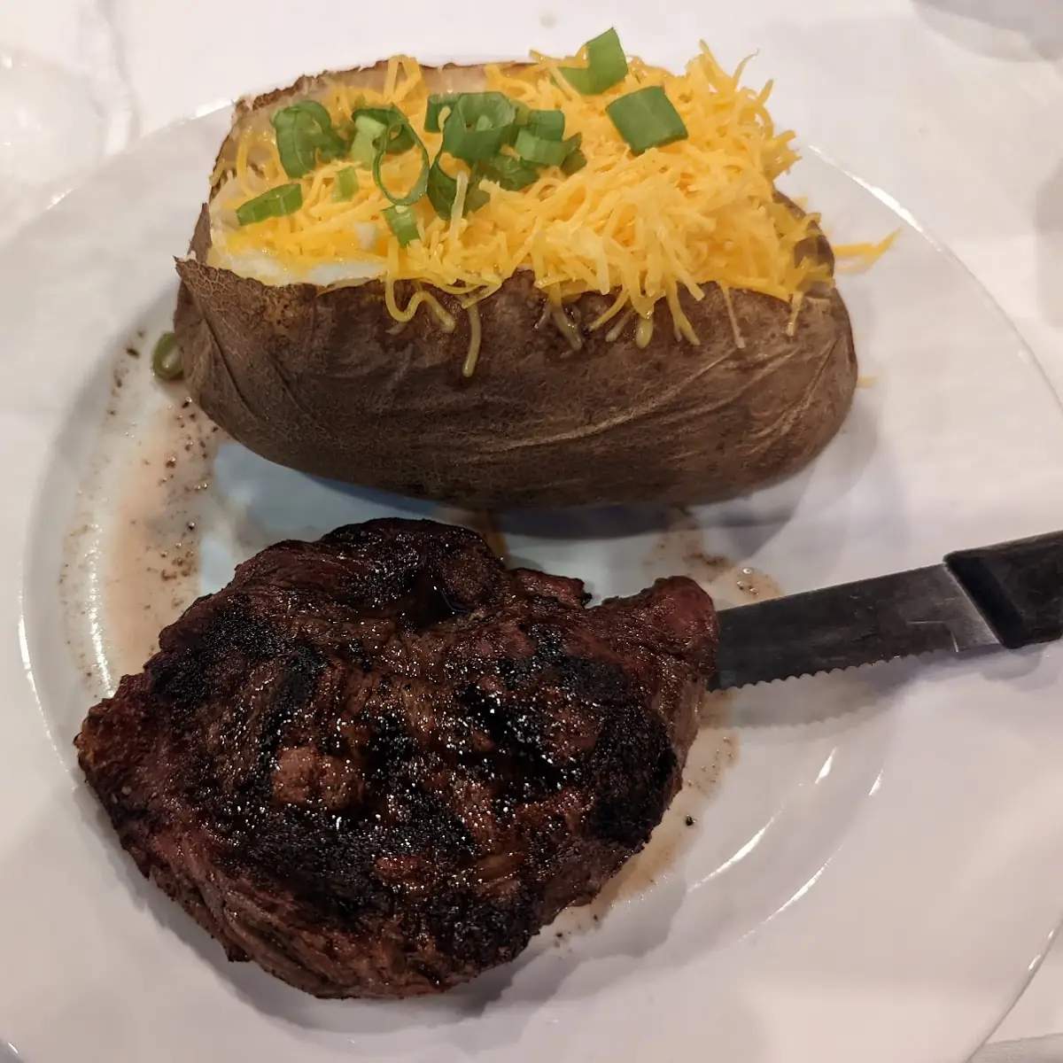 Steak Medium Well with a Baked Potato