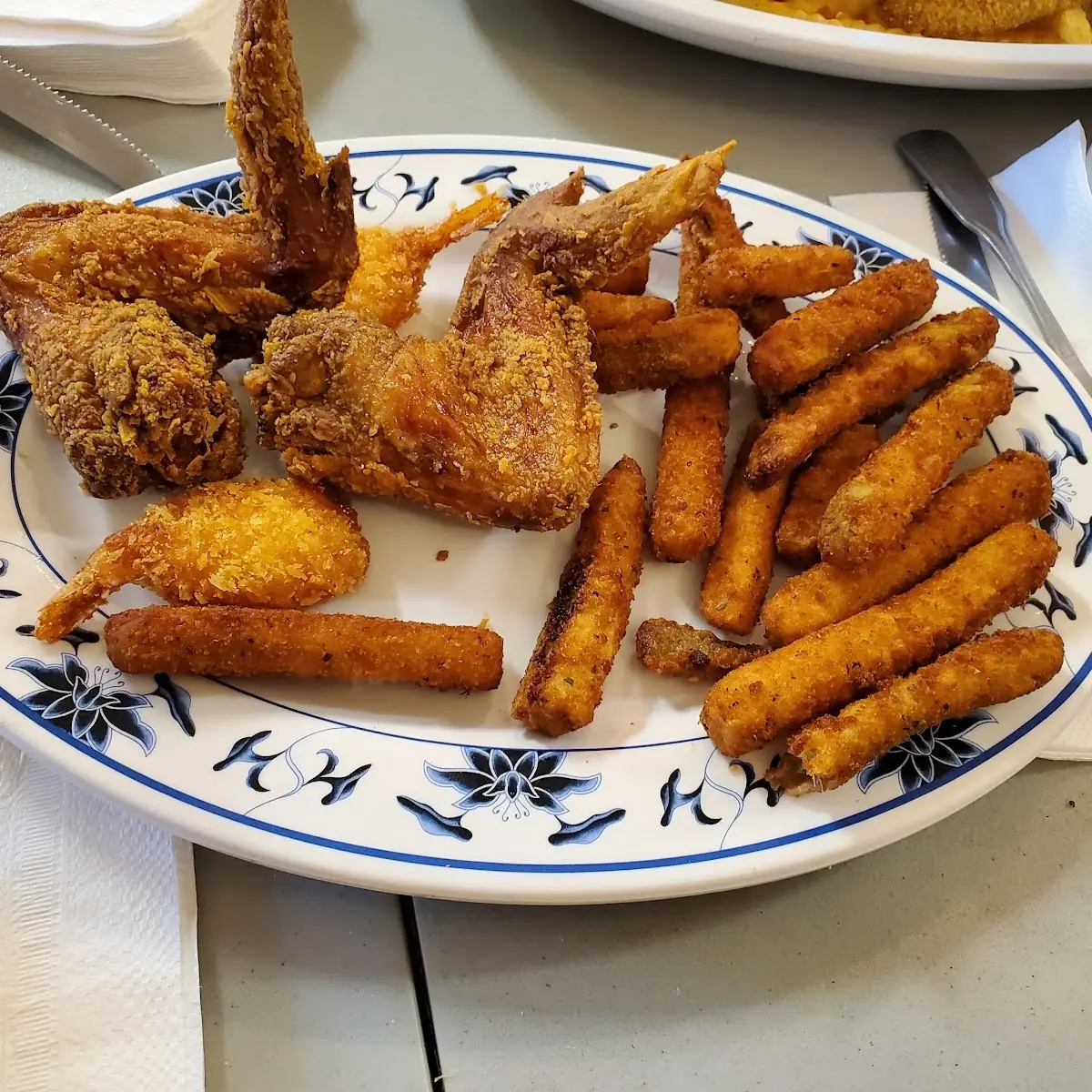 Fried Chicken Wings and Fries