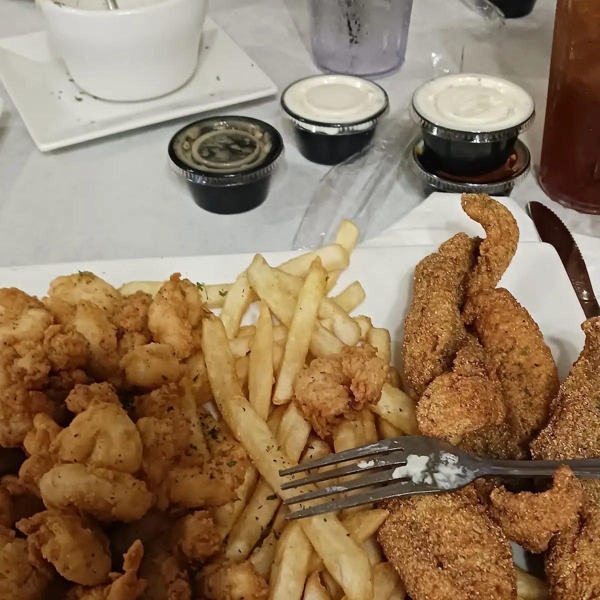 Popcorn Shrimp Fried Catfish Tails