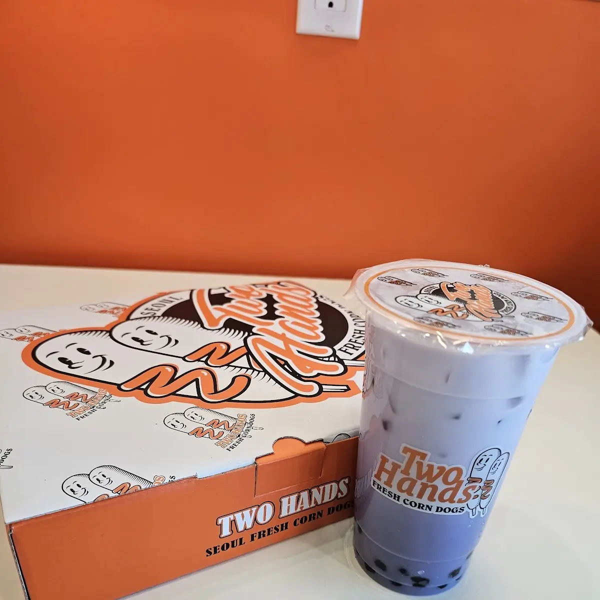 Korean Corn Dogs Box and Taro Bubble Tea