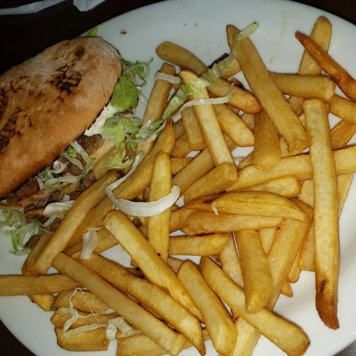 Asada Torta and Fries