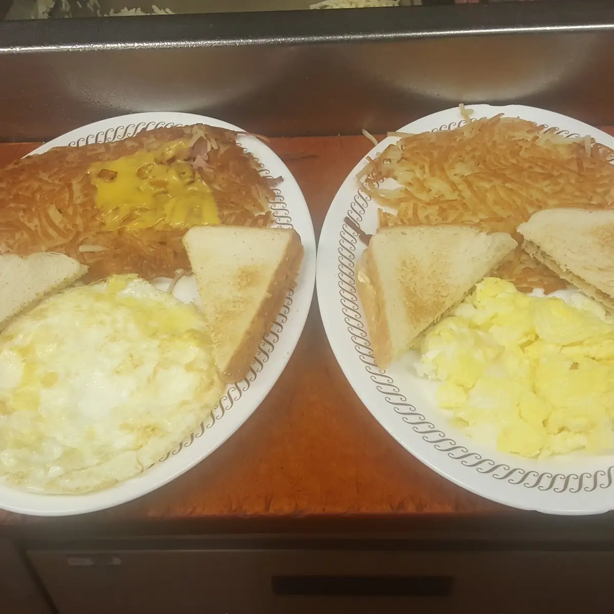 Over Hard Eggs and Scrambled Eggs Hashbrown