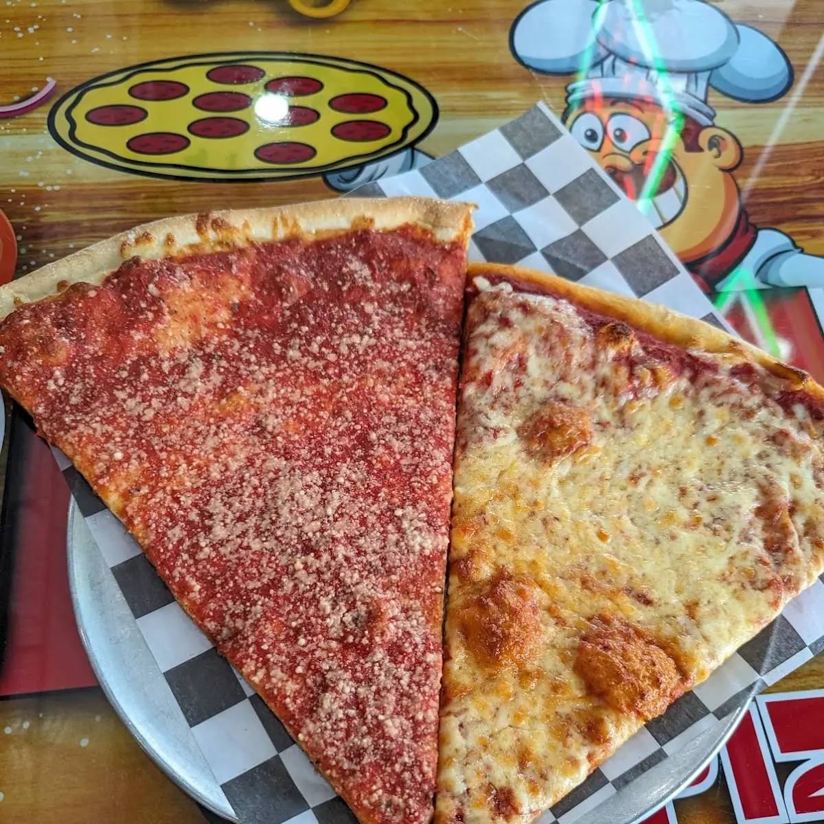 Cheese Slice and Upside Down Pizza