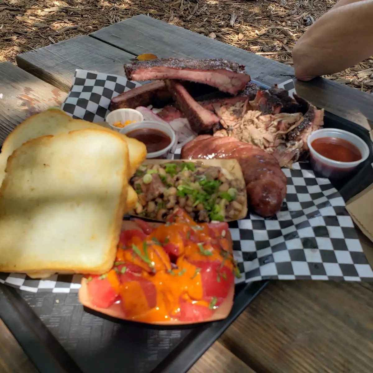 Pork Ribs Pulled Pork Sausage 4 Sides