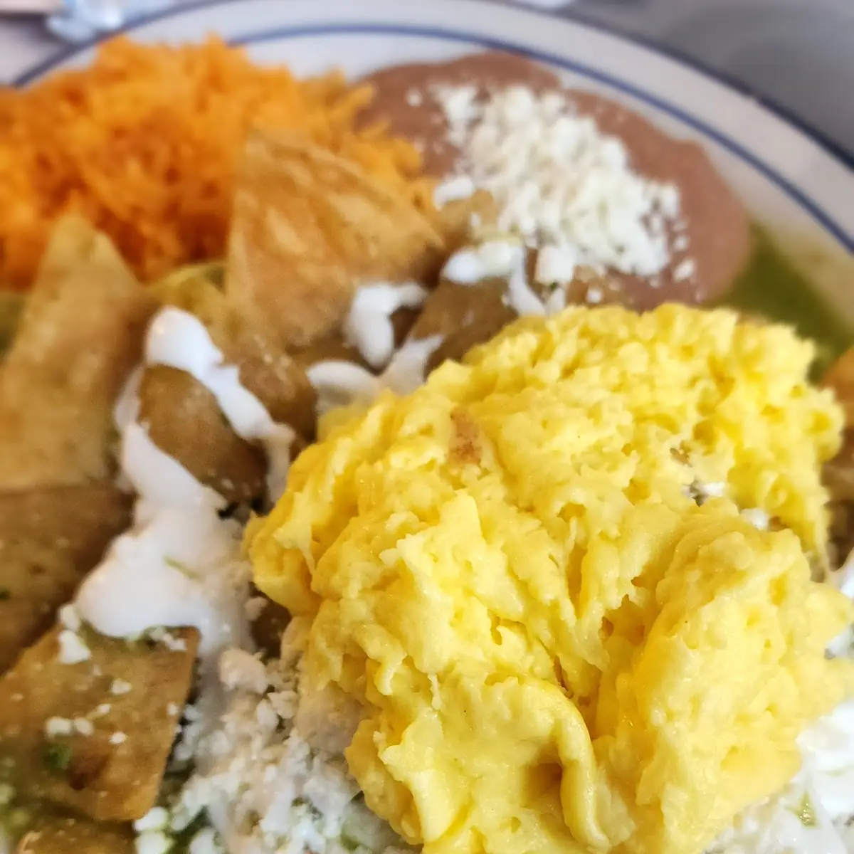 Chilaquiles Verdes with Eggs