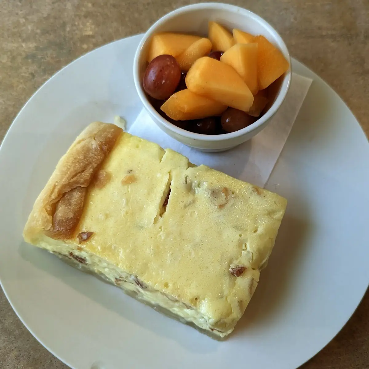 Quiche Lorraine with Fresh Fruit Cup