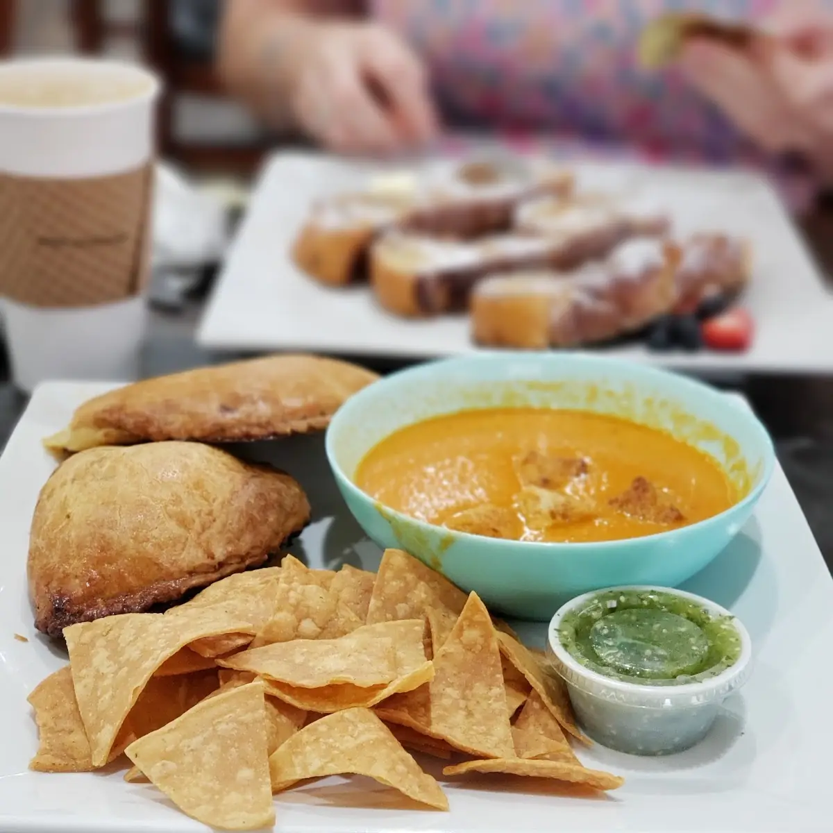 Tomato Basil Soup with 2 Empanadas