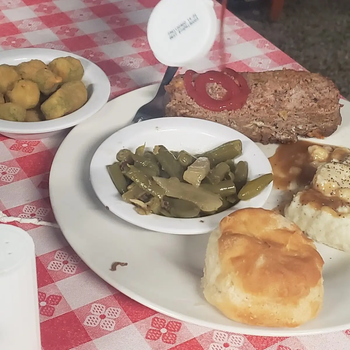 Meatloaf Southern Green Beans Fried Okra