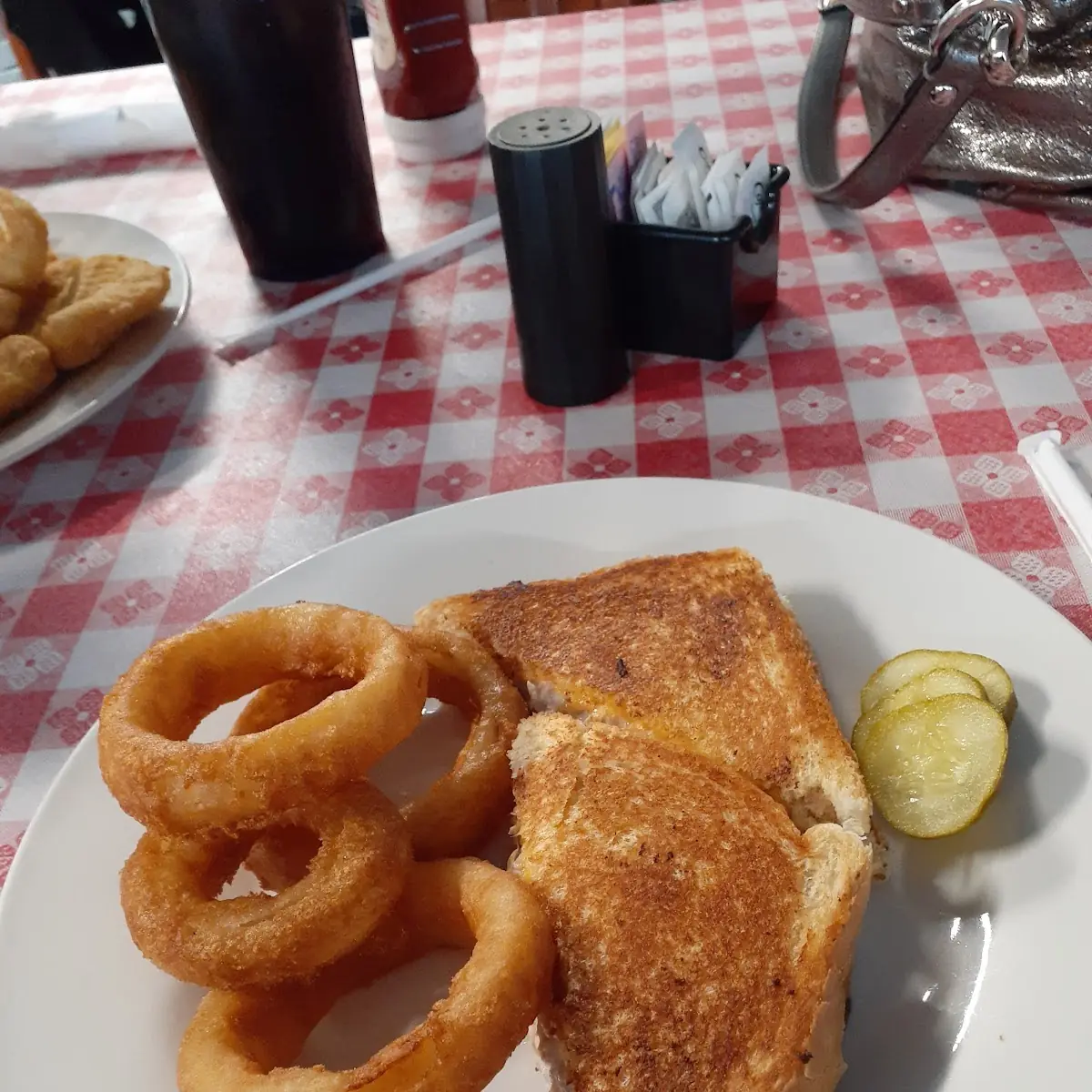 Tuna Melt and Onion Rings