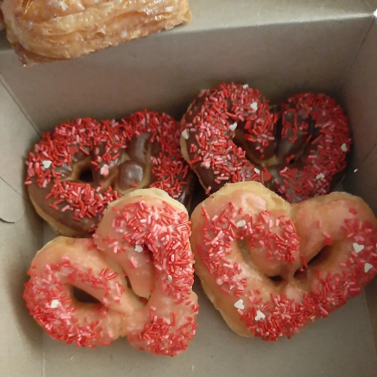 Heart Shaped Sprinkle Glazed Donuts