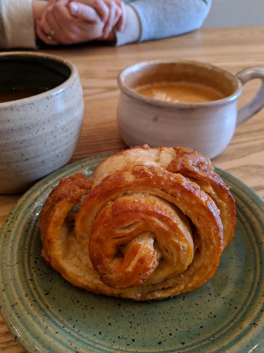 Maple Latte and Cinnamon Roll