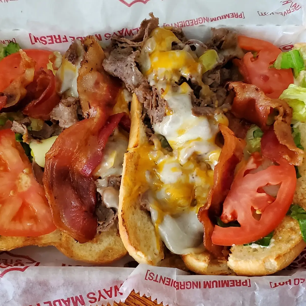 Bacon Philly Cheese Steak Sandwich