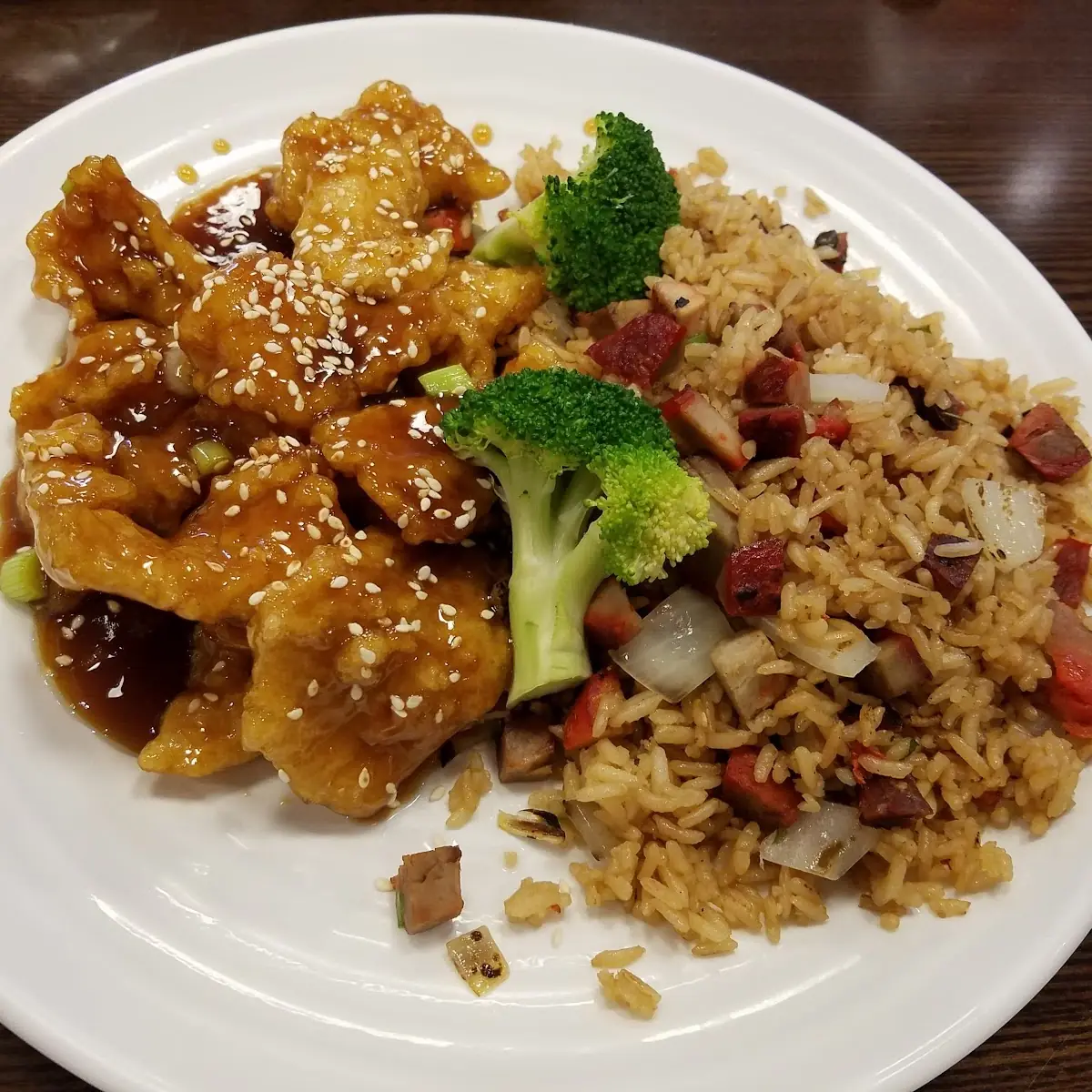 Sesame Chicken with Pork Fried Rice