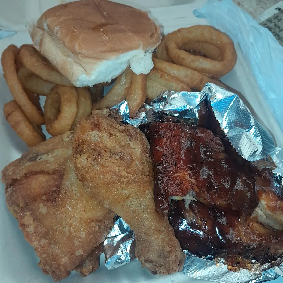Fried Chicken and BBQ Ribs
