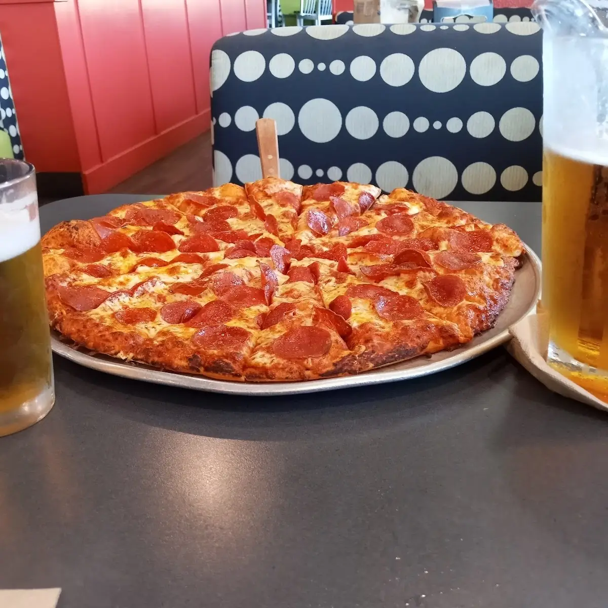 Pepperoni Pizza and Cold Modelo Especial