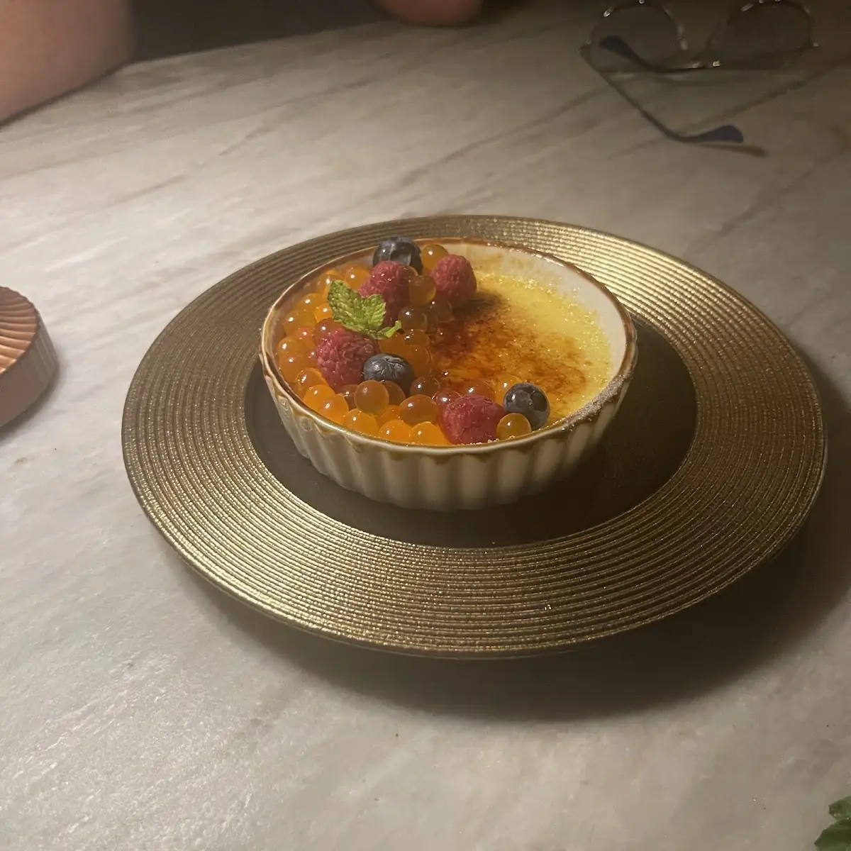 Creme Brulee with Fresh Berries