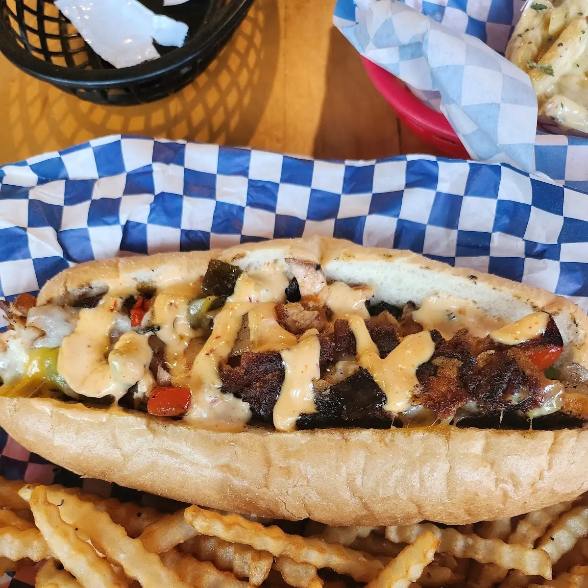 Salmon Philly Cheesesteak