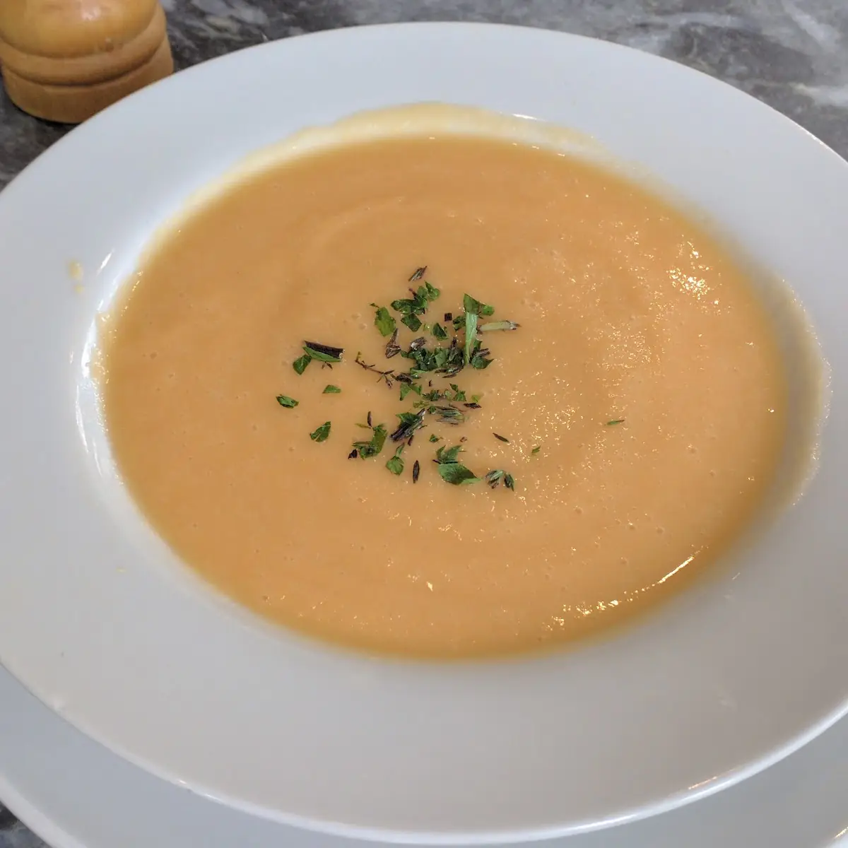 French Onion Soup or Mushroom & Asparagus Bisque