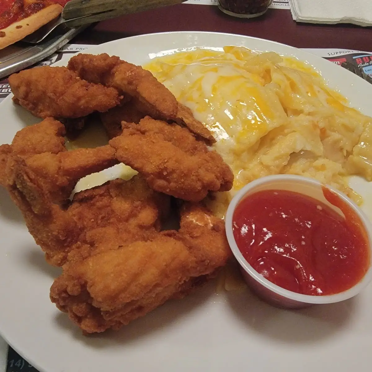 Fried Shrimp Platter w Perogie Lasagna