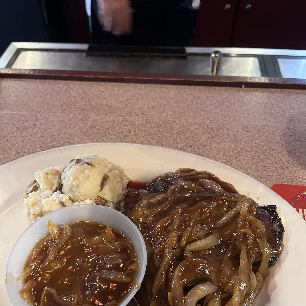 Liver and Onion with Mashed Potatoes