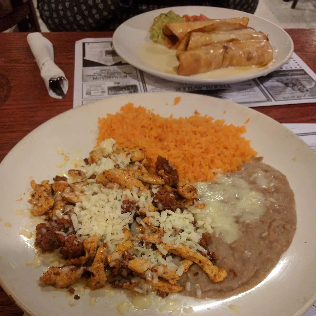 One Beef Burrito and Rice