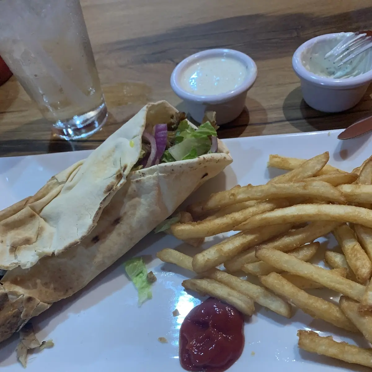 Shawrama Chicken Wrap and Fries