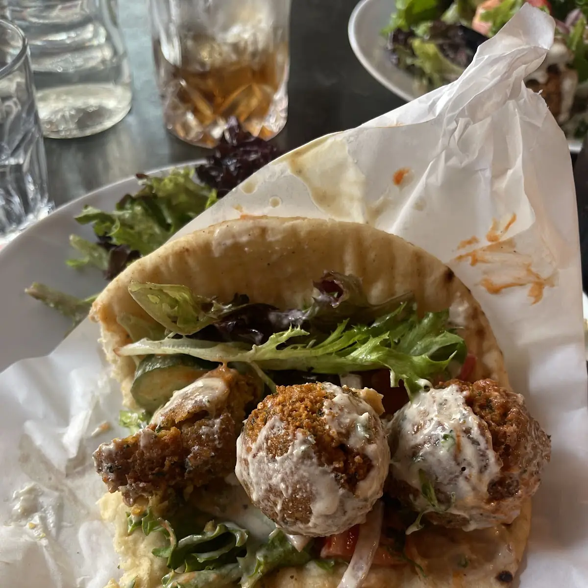 Falafel Wrap with Side Salad
