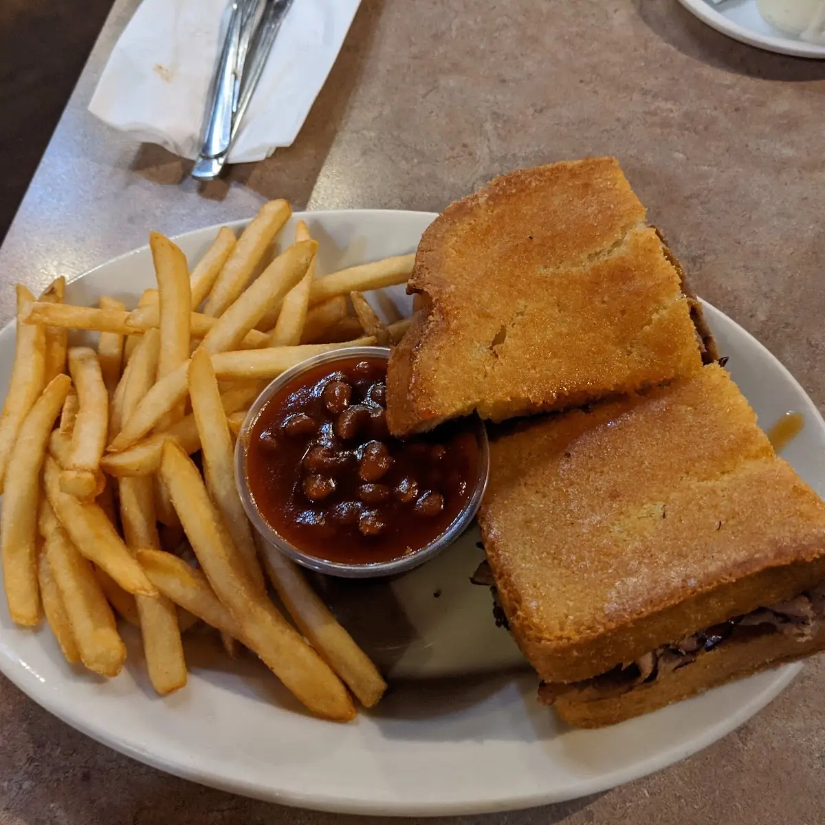 BBQ Beef Sandwich on Garlic Toast