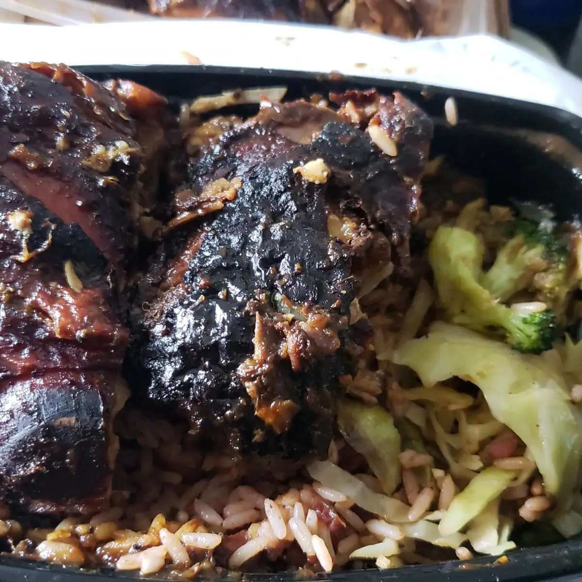 Jerk Chicken Rice with Beans and Cabbage