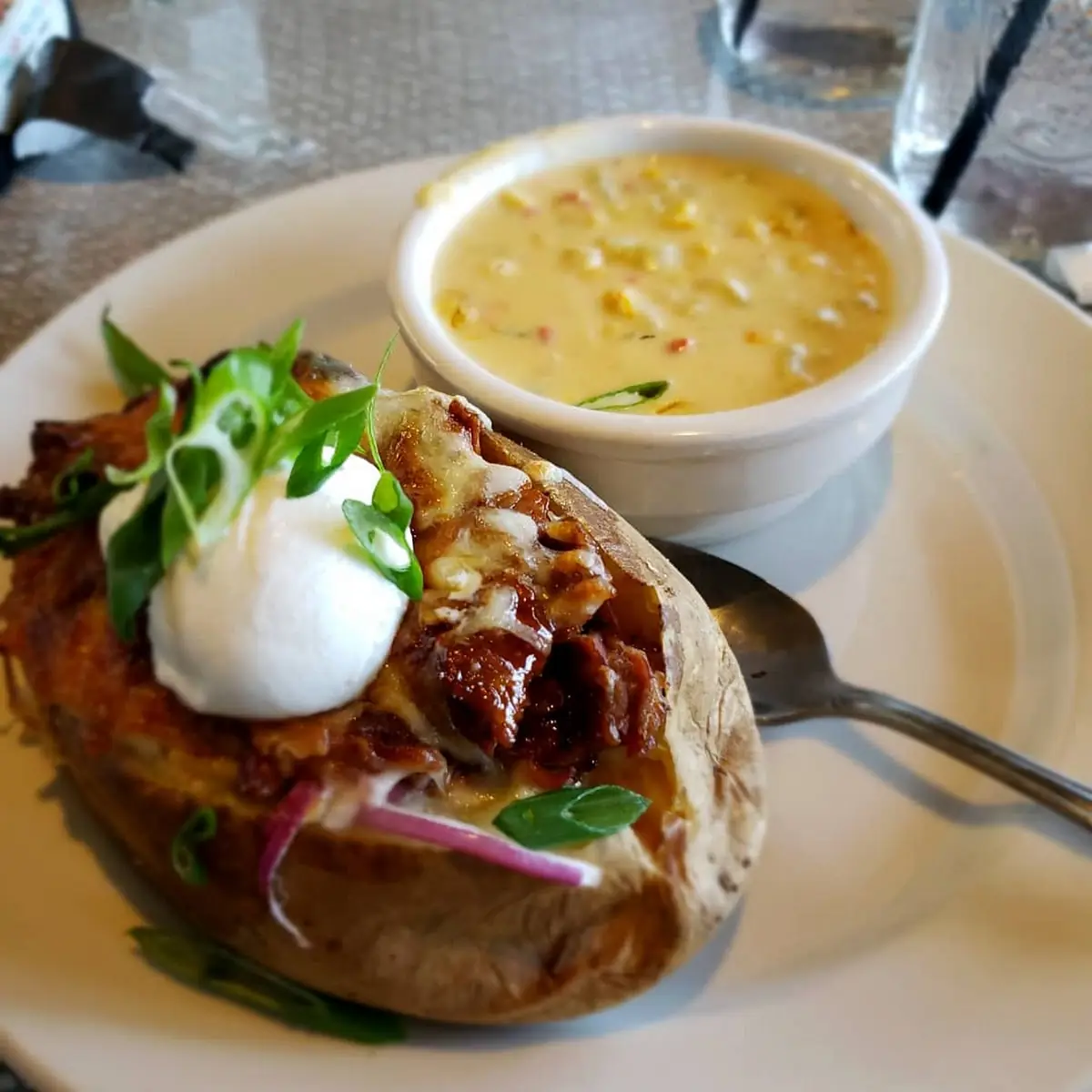 Lunch Stuffed Baked Potato Combo