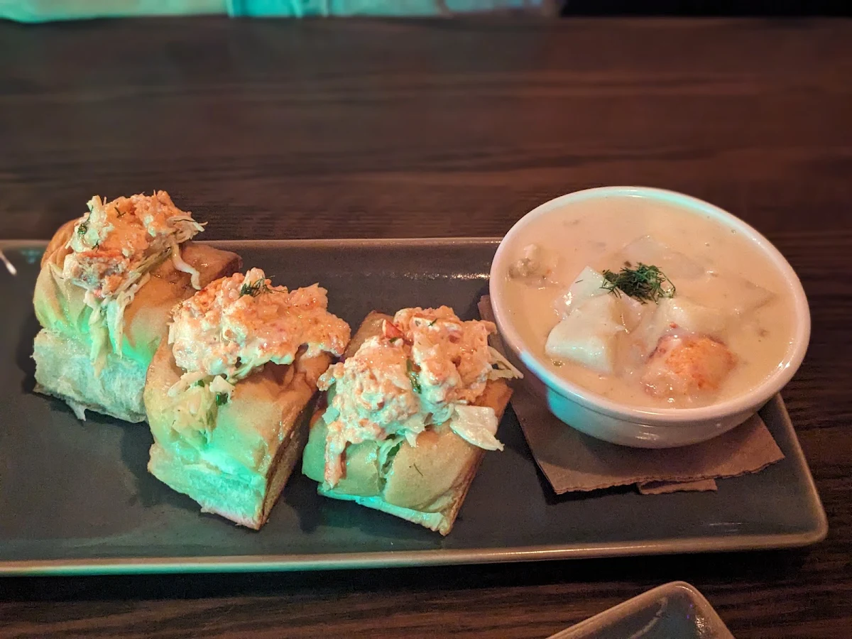 Lobster Mini Rolls with Seafood Chowder