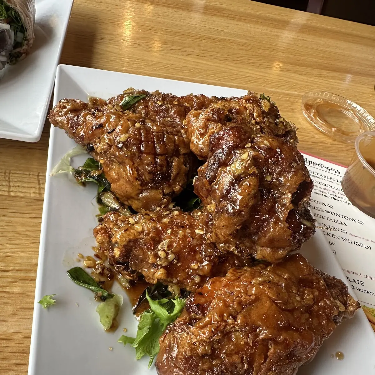 Glazed Chicken Wings with Lettuce