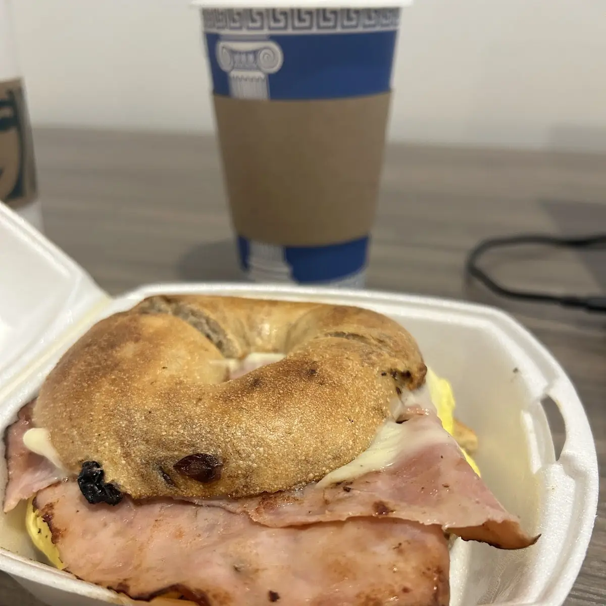 Ham Egg and Cheese Bagel