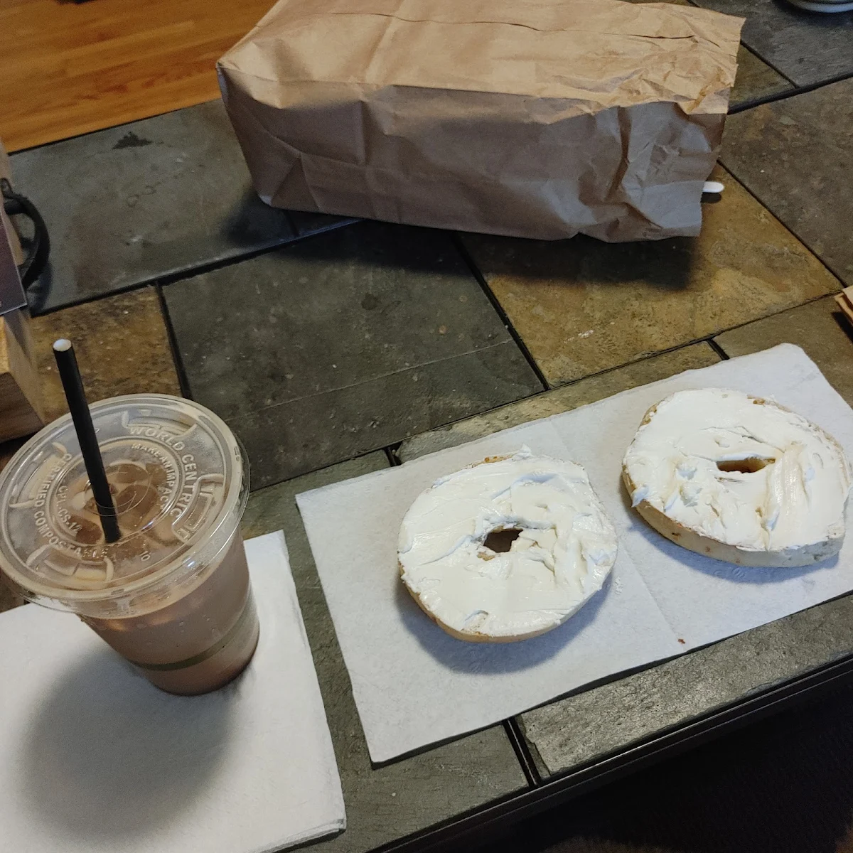 Bagel and Iced Mocha