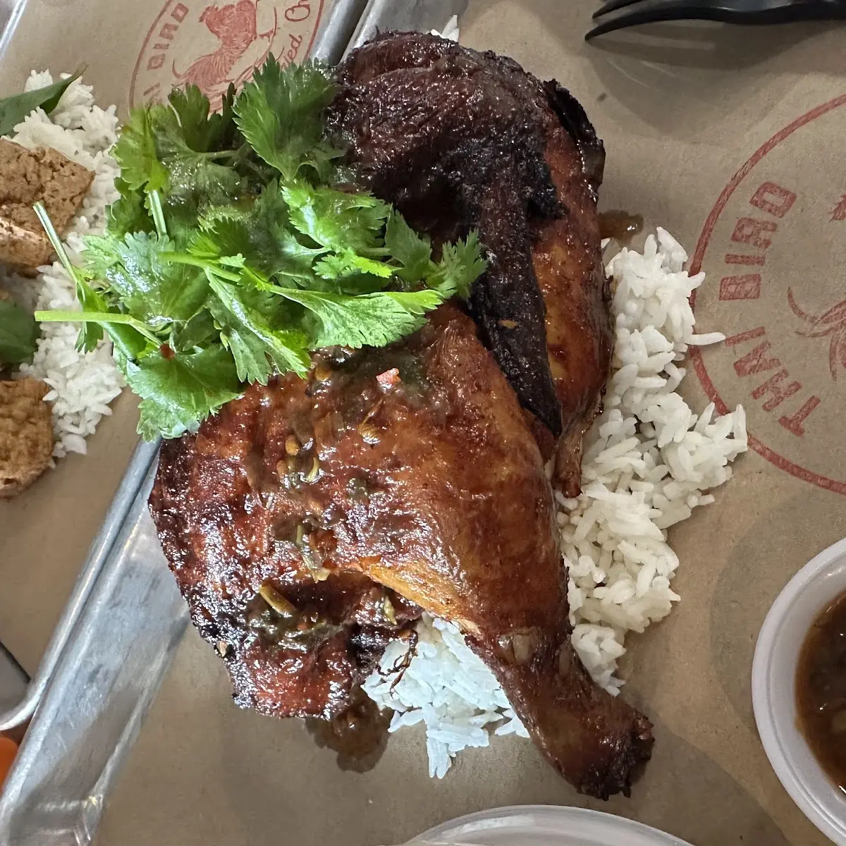 Roasted Chicken with Rice and Tofu