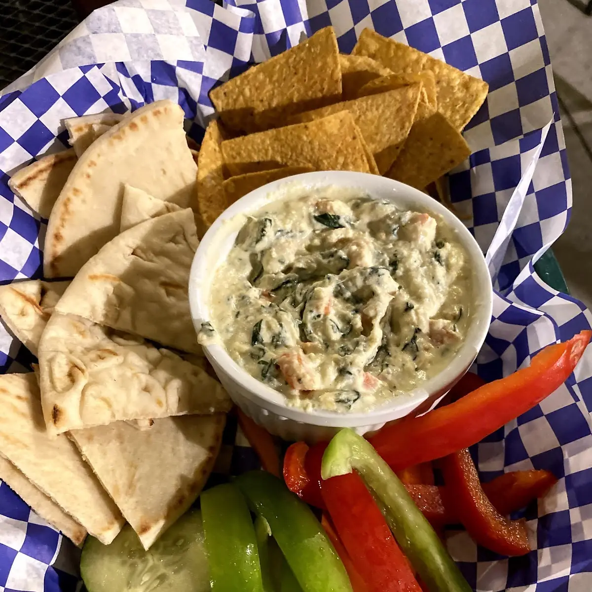 Artichoke Dip and Veggie Plate