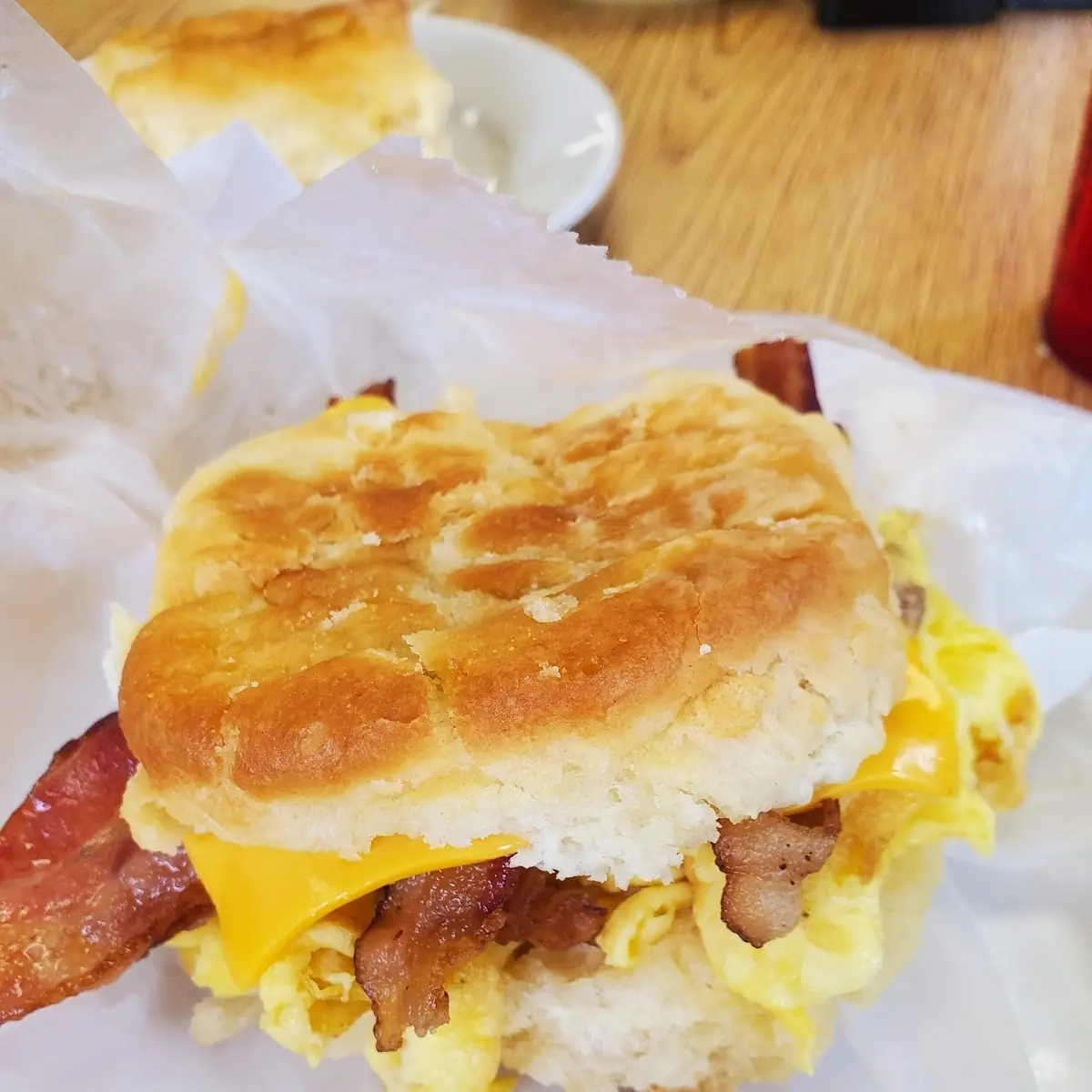 Breakfast Sandwich with Bacon and Cheese Added