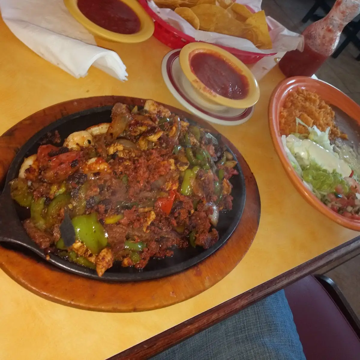 Beef Chicken Shrimp Chorizo Fajitas