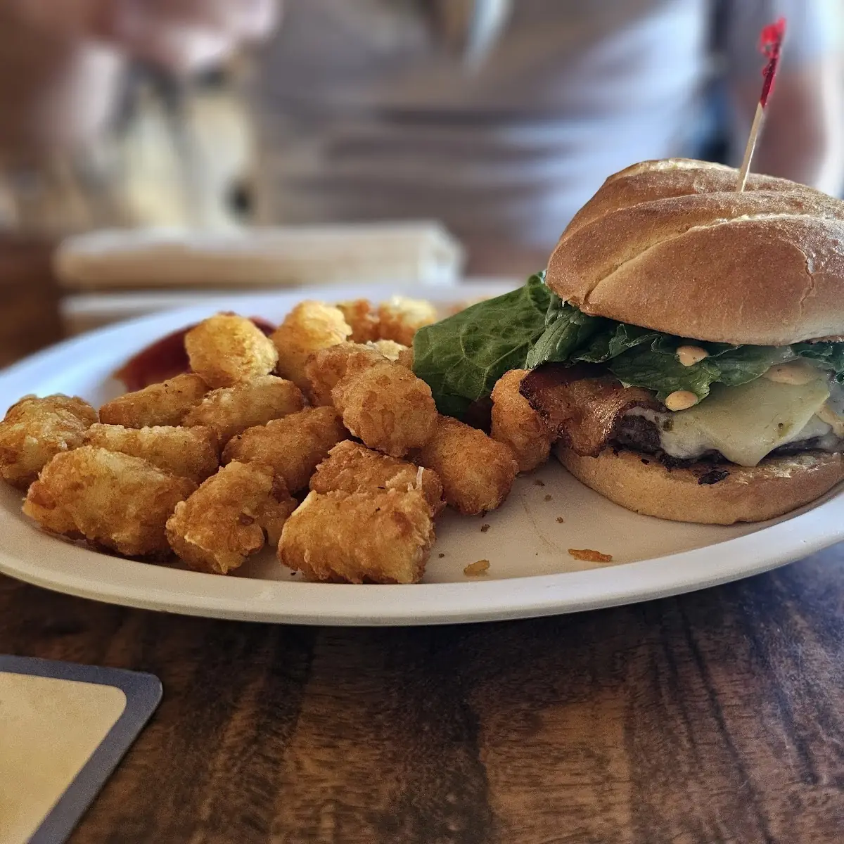 Jalapeno Burger and Tater Tots