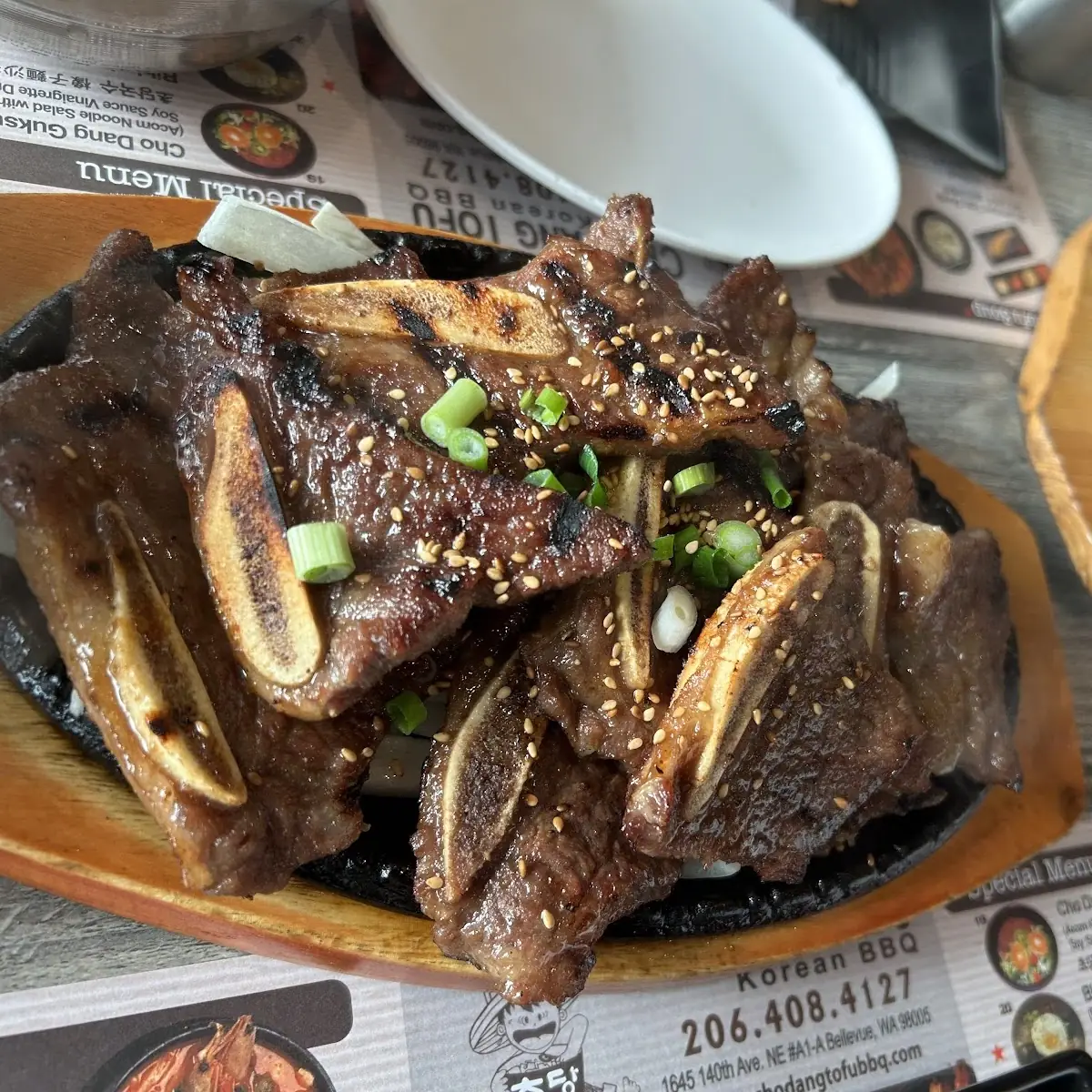 Grilled Marinated Ribeye Slices and Tofu Soup